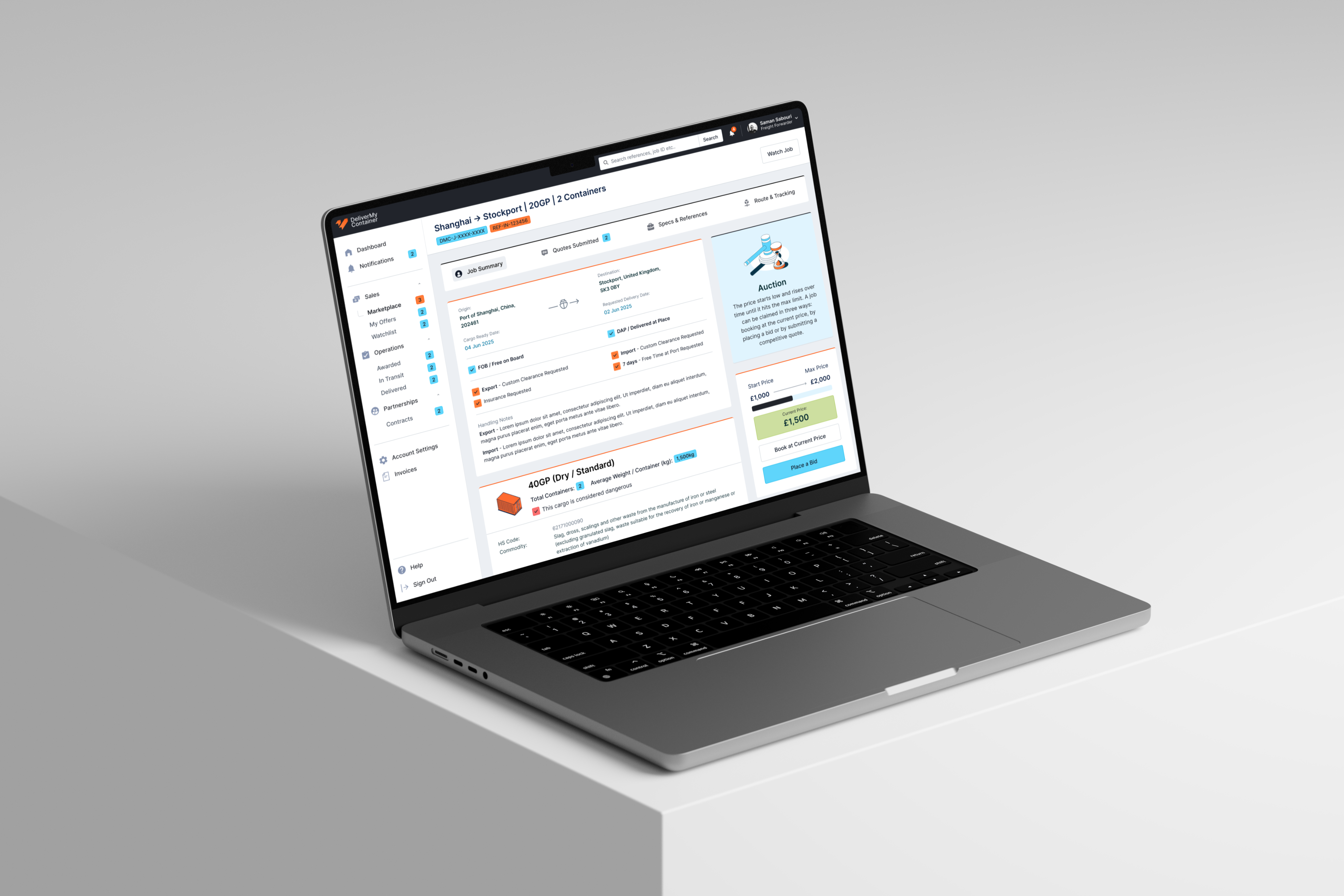 Deliver My Container – Reverse Auction Engine